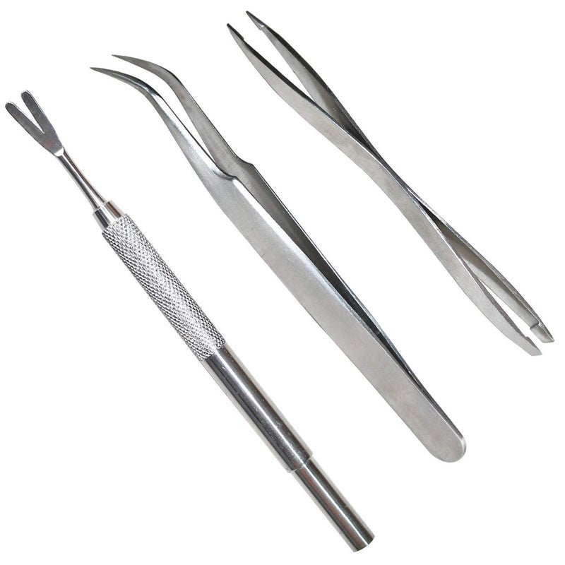 Acronde 3 Pack Tick Remover Tool Set Stainless Steel Tick Remover Kit for Cats and Dogs - Image 1